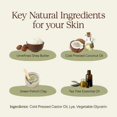 Green French Clay & Tea Tree Soap | Shea Butter | No SLS | Handmade Soap | 100% Natural | 100g – Body Soap on Brown Living™. SKU: SOPHGTS0G100. Img 5.