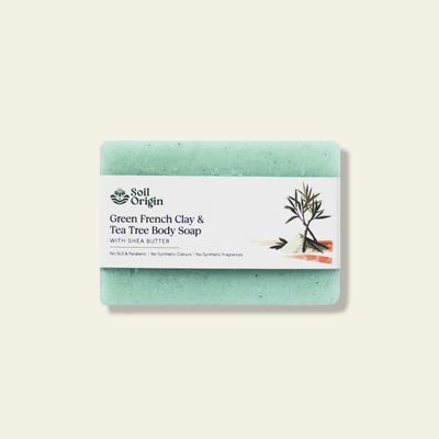 Green French Clay & Tea Tree Soap | Shea Butter | No SLS | Handmade Soap | 100% Natural | 100g – Body Soap on Brown Living™. SKU: SOPHGTS0G100. Img 1.