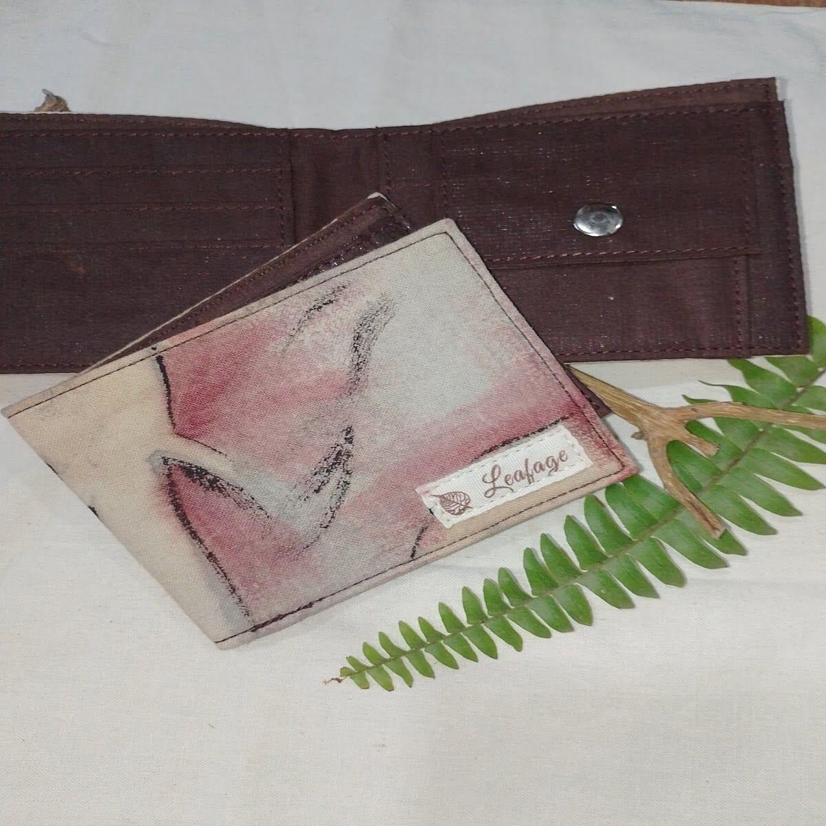 Grey & Red Fabric Wallet | Handcrafted & Unisex | Verified Sustainable by Brown Living™