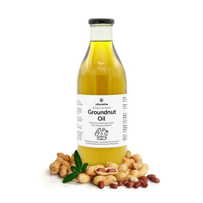 Groundnut Oil 1000ml - Organic, Cold - Pressed, Virgin Oil | Verified Sustainable by Brown Living™