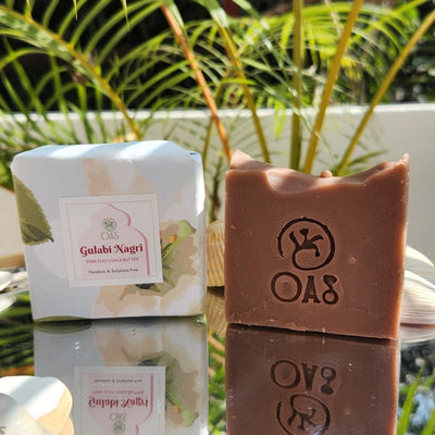 Gulabi Nagari Moisturizing bar | Pink Clay – Body Soap on Brown Living™. SKU: GN - MB. Img 1.