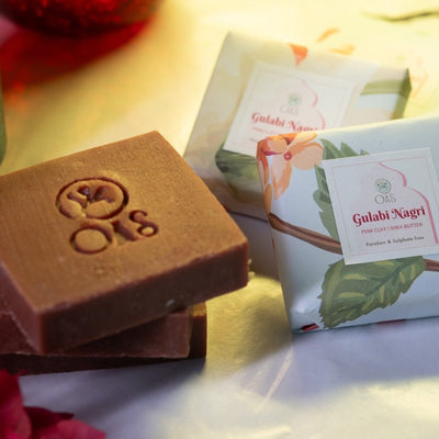 Gulabi Nagari Moisturizing bar | Pink Clay – Body Soap on Brown Living™. SKU: GN - MB. Img 2.