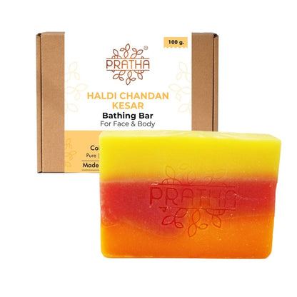 Haldi - Chandan - Kesar | Cold Process Handmade Soap | Verified Sustainable by Brown Living™