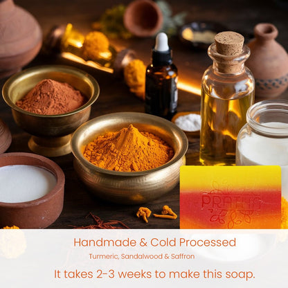 Haldi - Chandan - Kesar | Cold Process Handmade Soap | Verified Sustainable by Brown Living™