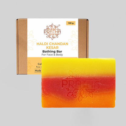 Haldi - Chandan - Kesar | Cold Process Handmade Soap | Verified Sustainable by Brown Living™