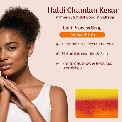 Haldi - Chandan - Kesar | Cold Process Handmade Soap | Verified Sustainable by Brown Living™