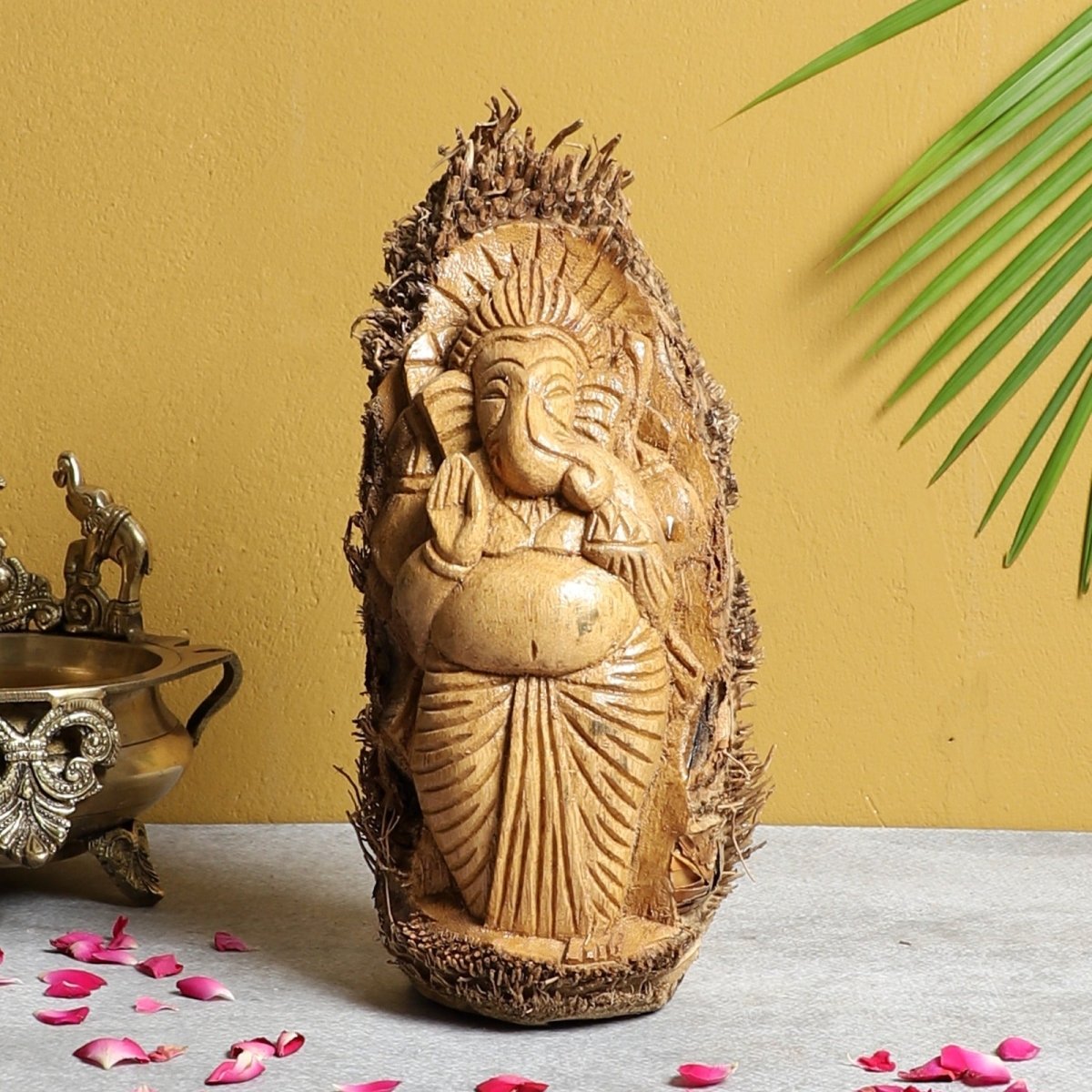 Hand - Carved Bamboo Root Idol – Ganesh | Verified Sustainable by Brown Living™