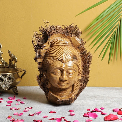 Hand - Carved Bamboo Root Idol – Shiva | Verified Sustainable by Brown Living™