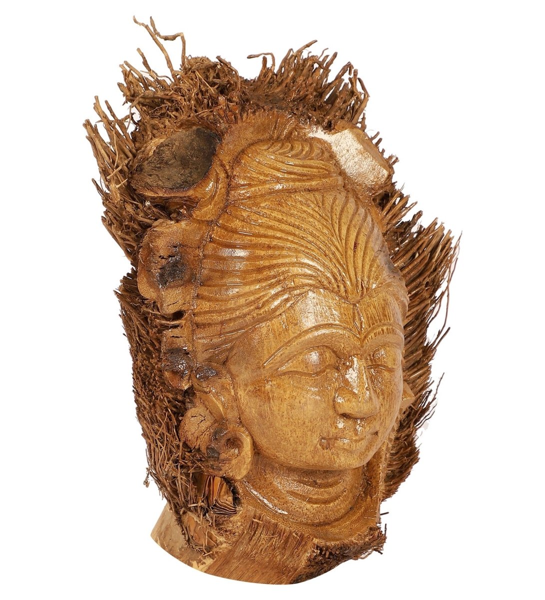 Hand - Carved Bamboo Root Idol – Shiva | Verified Sustainable by Brown Living™