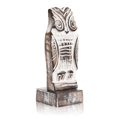 Hand - Carved Wooden Owl Spectacle Holder | Verified Sustainable by Brown Living™