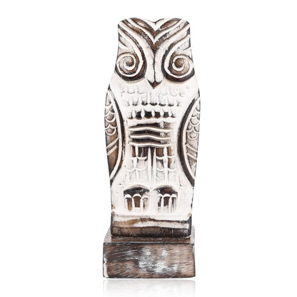 Hand - Carved Wooden Owl Spectacle Holder | Verified Sustainable by Brown Living™