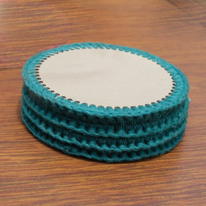 Hand Made Turquoise Table Coaster Set of - 4 – Coasters by Aradhana Shop available on Brown Living™. . SKU: COT20. Img 1.
