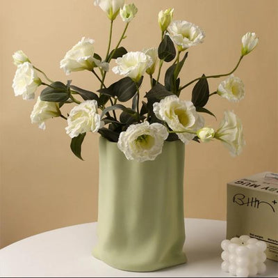 Hand Pinched Textured Paper Bag - Cheese Matcha – Home Decor on Brown Living™. SKU: V - 285. Img 2.