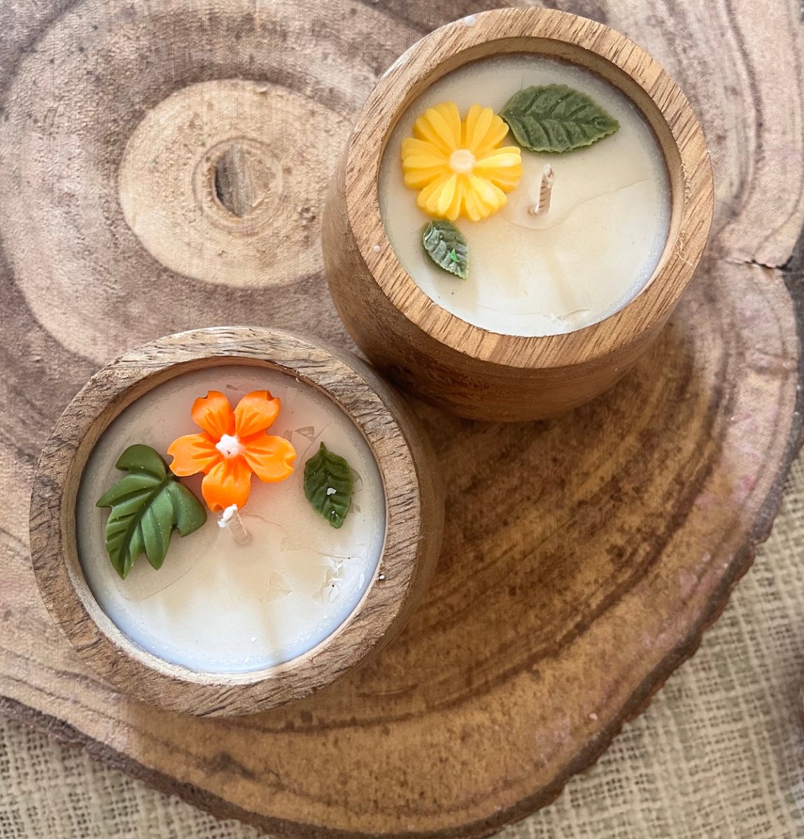 Hand - poured Soy Candles in Natural Wood | Verified Sustainable by Brown Living™