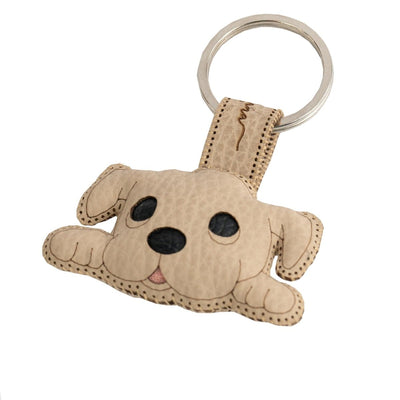 Handcrafted and Upcycled Puppy Dog Key Chain – Gift on Brown Living™. SKU: KC026. Img 2.