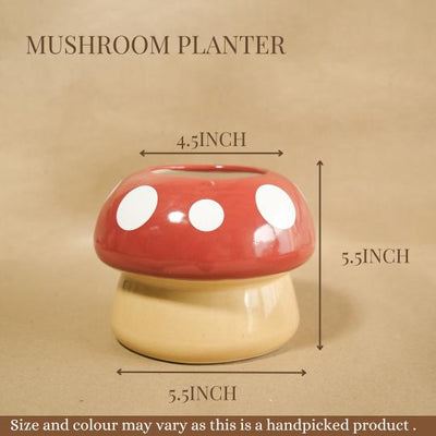 Handcrafted Ceramic Mushroom Planter – Pots & Planters on Brown Living™. SKU: v - 95. Img 2.