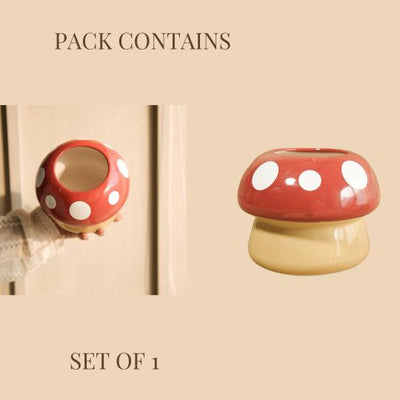 Handcrafted Ceramic Mushroom Planter – Pots & Planters on Brown Living™. SKU: v - 95. Img 3.