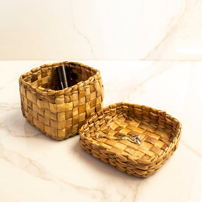 Handcrafted Cube Box – Minimal Wooden Storage for Everyday Use – Baskets & Boxes on Brown Living™. SKU: SC0107. Img 1.