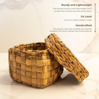 Handcrafted Cube Box – Minimal Wooden Storage for Everyday Use – Baskets & Boxes on Brown Living™. SKU: SC0107. Img 2.