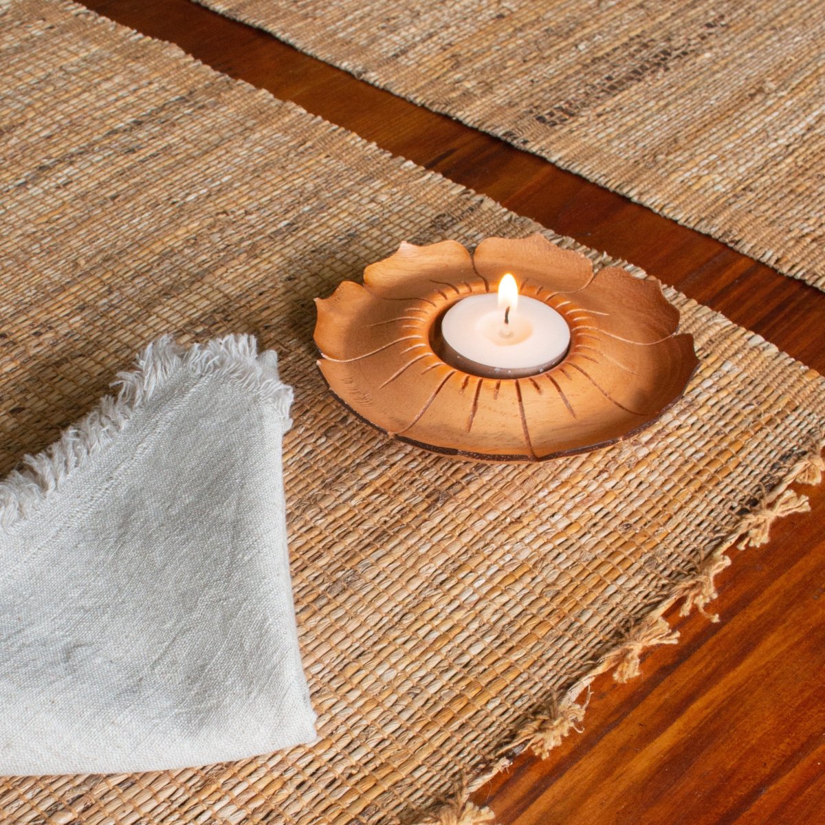 Handcrafted Neem Wood Diya for Festivals and Serenity | Verified Sustainable by Brown Living™