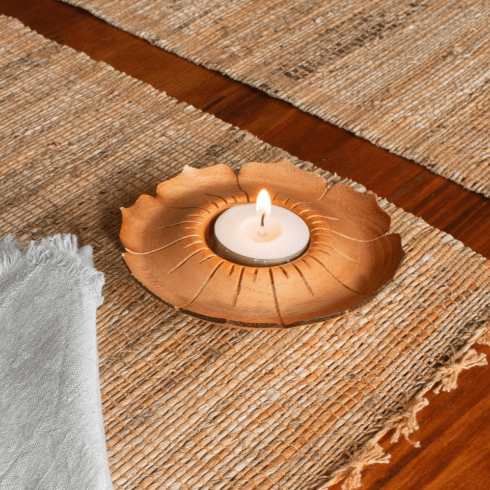 Handcrafted Neem Wood Diya for Festivals and Serenity | Verified Sustainable by Brown Living™