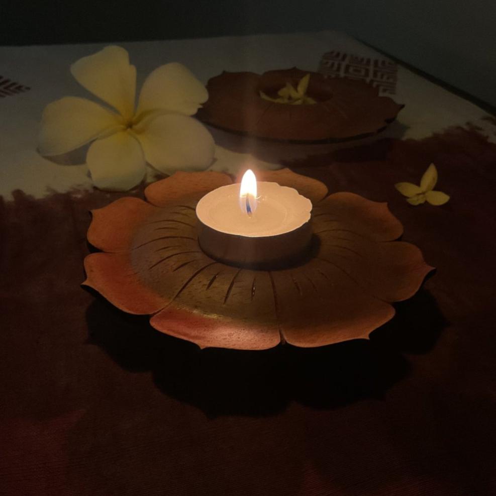 Handcrafted Neem Wood Diya for Festivals and Serenity | Verified Sustainable by Brown Living™