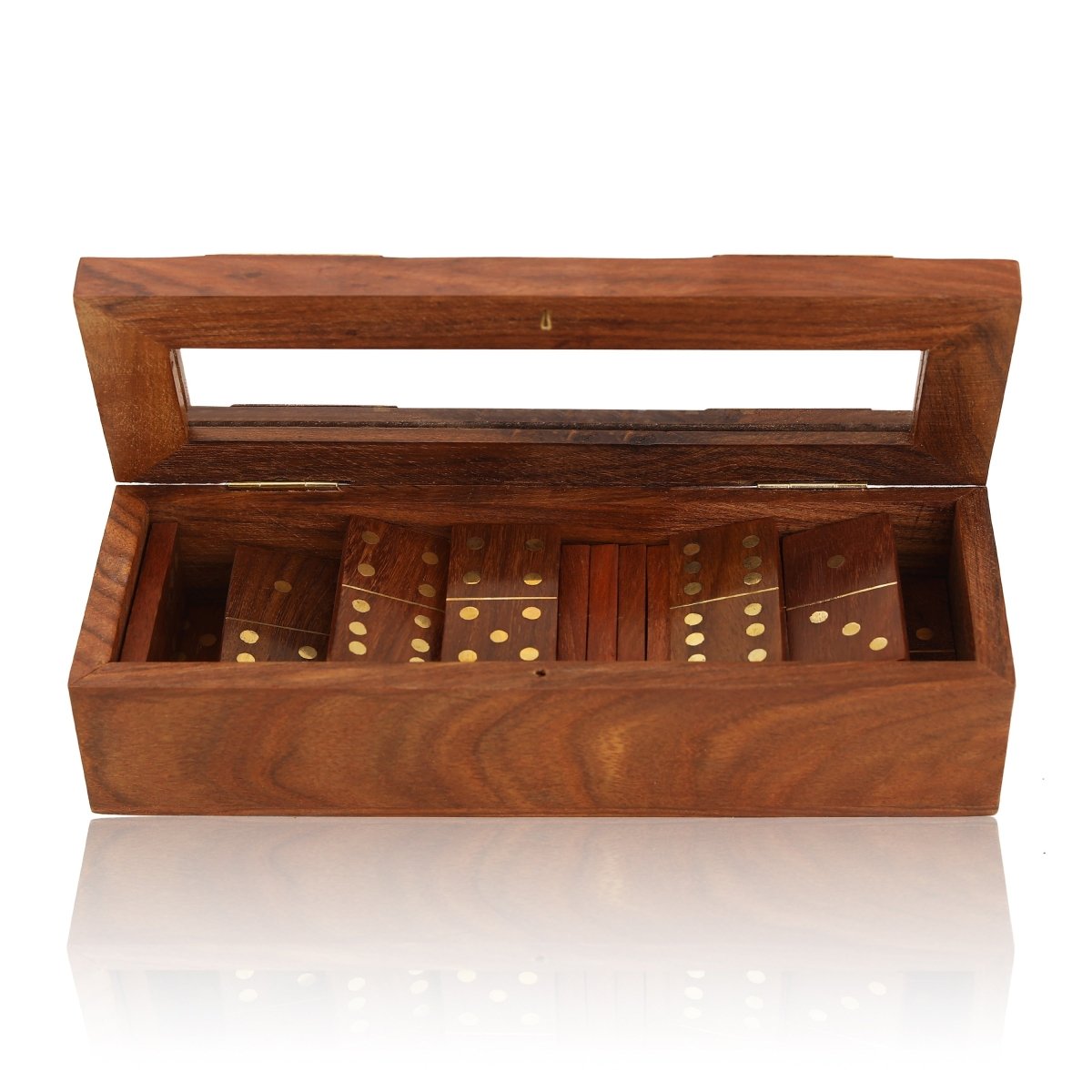 Handcrafted Wooden Domino Game with Storage Box | Verified Sustainable by Brown Living™