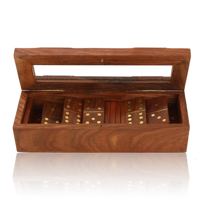 Handcrafted Wooden Domino Game with Storage Box | Verified Sustainable by Brown Living™