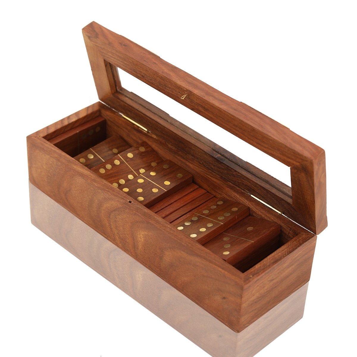 Handcrafted Wooden Domino Game with Storage Box | Verified Sustainable by Brown Living™