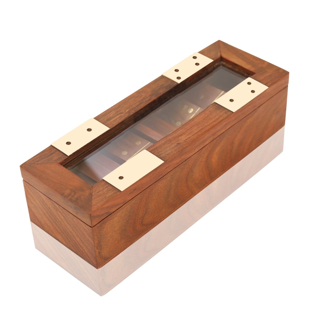 Handcrafted Wooden Domino Game with Storage Box | Verified Sustainable by Brown Living™