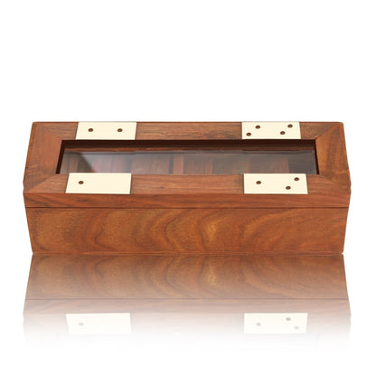 Handcrafted Wooden Domino Game with Storage Box | Verified Sustainable by Brown Living™