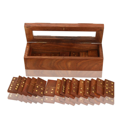 Handcrafted Wooden Domino Game with Storage Box | Verified Sustainable by Brown Living™