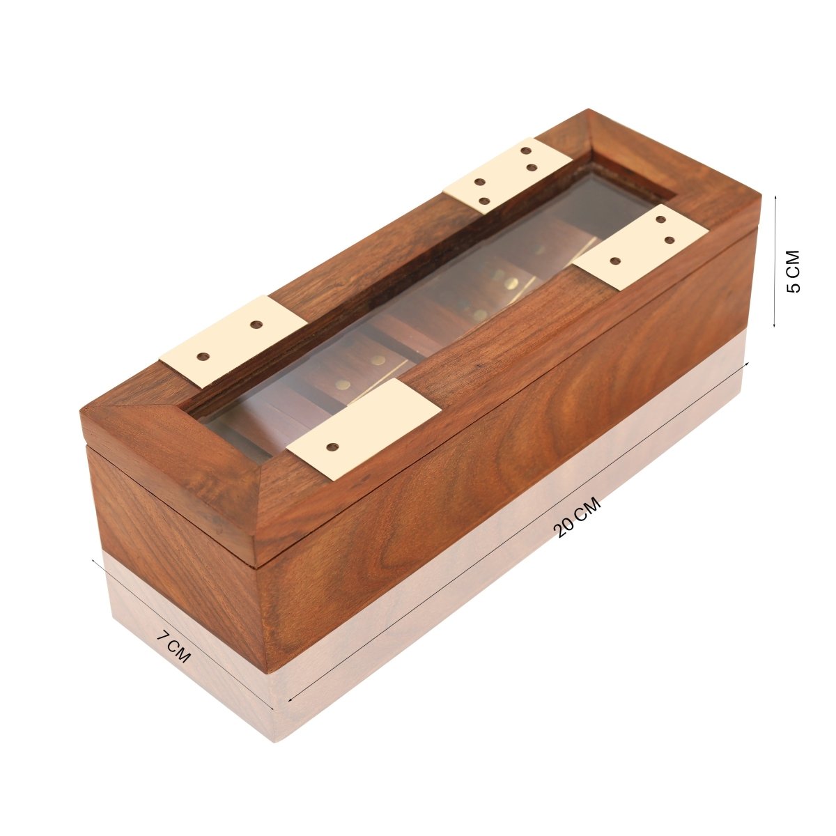 Handcrafted Wooden Domino Game with Storage Box | Verified Sustainable by Brown Living™