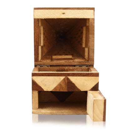 Handcrafted Wooden Pyramid Dhoop Batti Stand | Verified Sustainable by Brown Living™