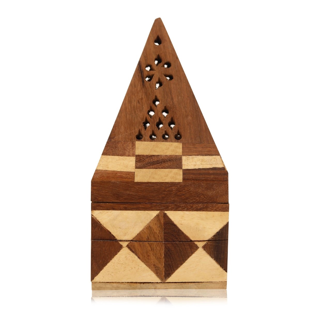 Handcrafted Wooden Pyramid Dhoop Batti Stand | Verified Sustainable by Brown Living™