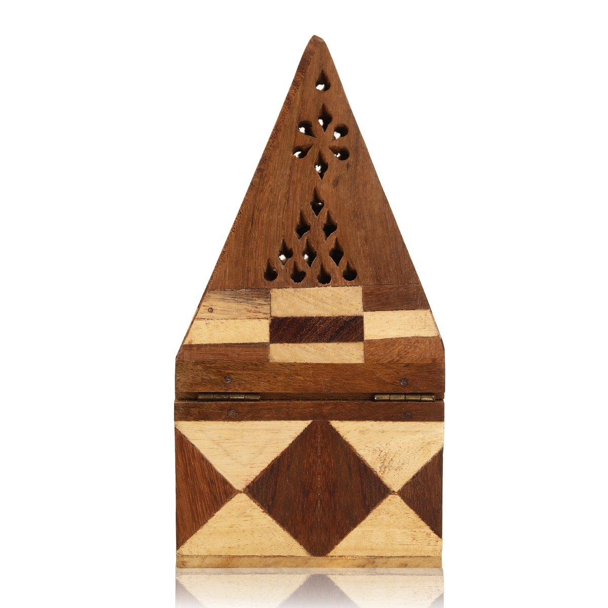 Handcrafted Wooden Pyramid Dhoop Batti Stand | Verified Sustainable by Brown Living™