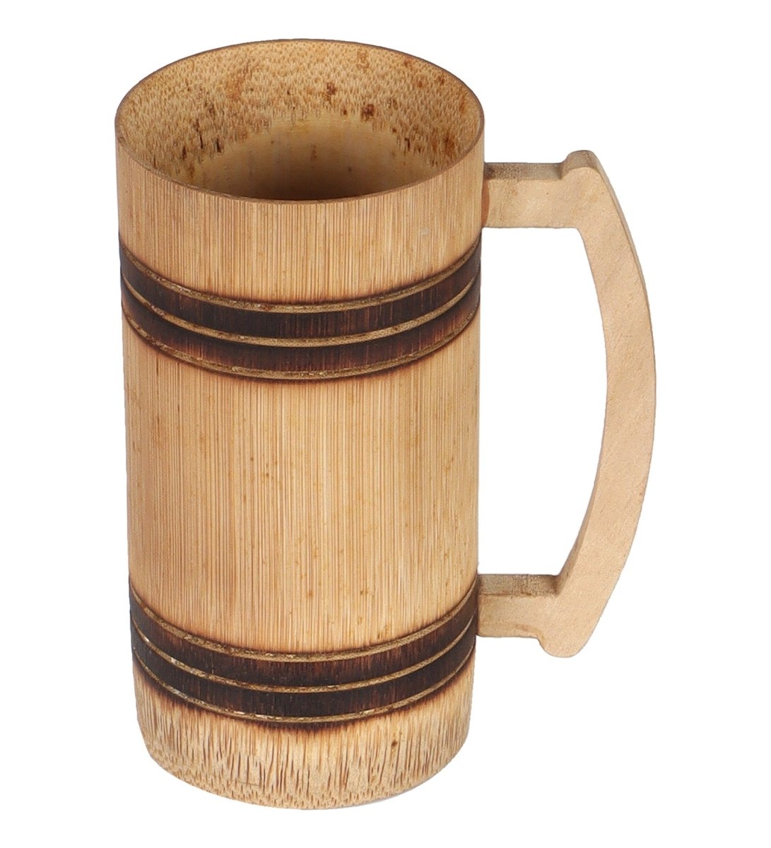 Handmade Bamboo Beer Mug - Smoked Finish and Plain Design (Set of 2) | Verified Sustainable by Brown Living™