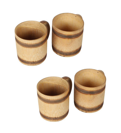 Handmade Bamboo Coffee Mug (Set of 4) – Mugs on Brown Living™. SKU: SK - BCM - ND - 04 - SM. Img 1.