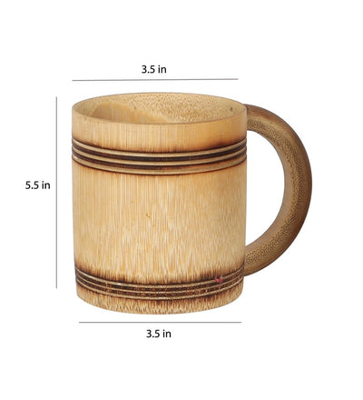 Handmade Bamboo Coffee Mug (Set of 4) – Mugs on Brown Living™. SKU: SK - BCM - ND - 04 - SM. Img 3.