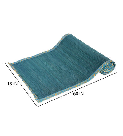 Handmade Bamboo Dining Mat Set with Zari Border - Set of 13 – Table Linens on Brown Living™. SKU: SK - BDM - FS - 13 - BL. Img 4.