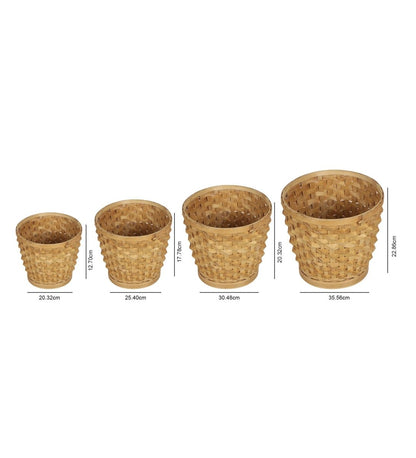 Handmade Bamboo Multipurpose Basket (Set of 4) | Verified Sustainable by Brown Living™