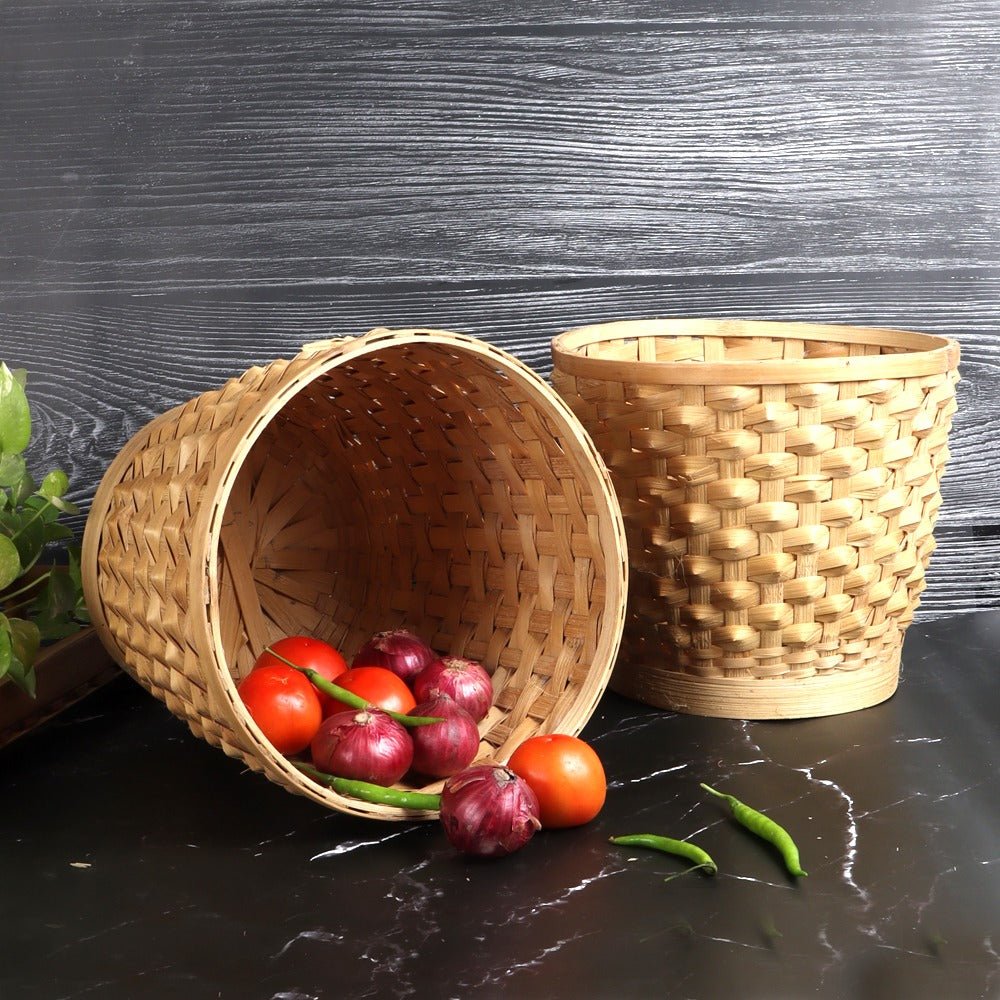 Handmade Bamboo Multipurpose Basket (Set of 4) | Verified Sustainable by Brown Living™