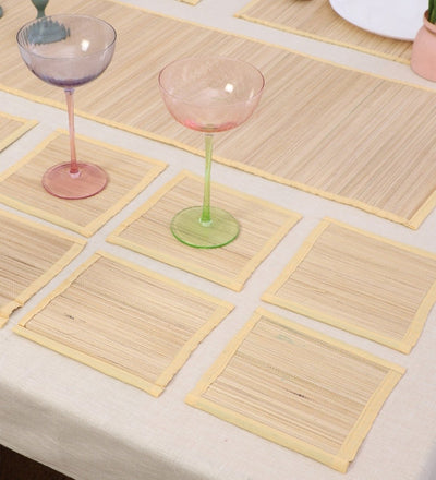 Handmade Bamboo Plain Dining Mat – Set of 13 – Table Linens on Brown Living™. SKU: SK - BDM - RG - 13 - BG. Img 2.