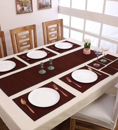 Handmade Bamboo Plain Dining Mat – Set of 13 – Table Linens on Brown Living™. SKU: SK - BDM - RG - 13 - BR. Img 7.