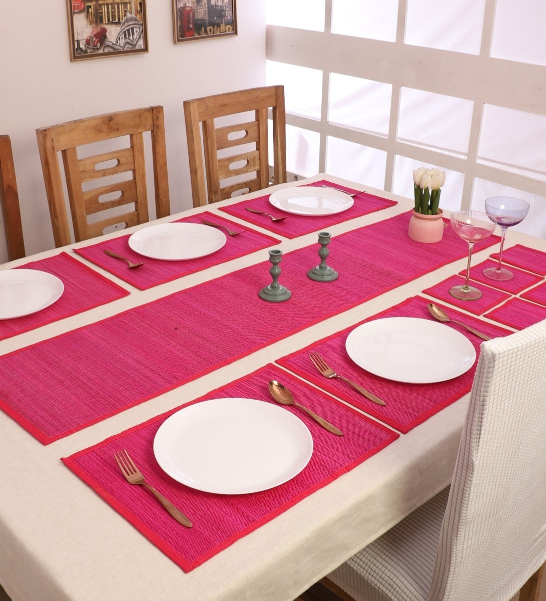 Handmade Bamboo Plain Dining Mat – Set of 13 | Verified Sustainable by Brown Living™