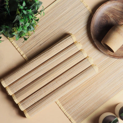 Handmade Bamboo Plain Placemats – Set of 6 | Verified Sustainable by Brown Living™