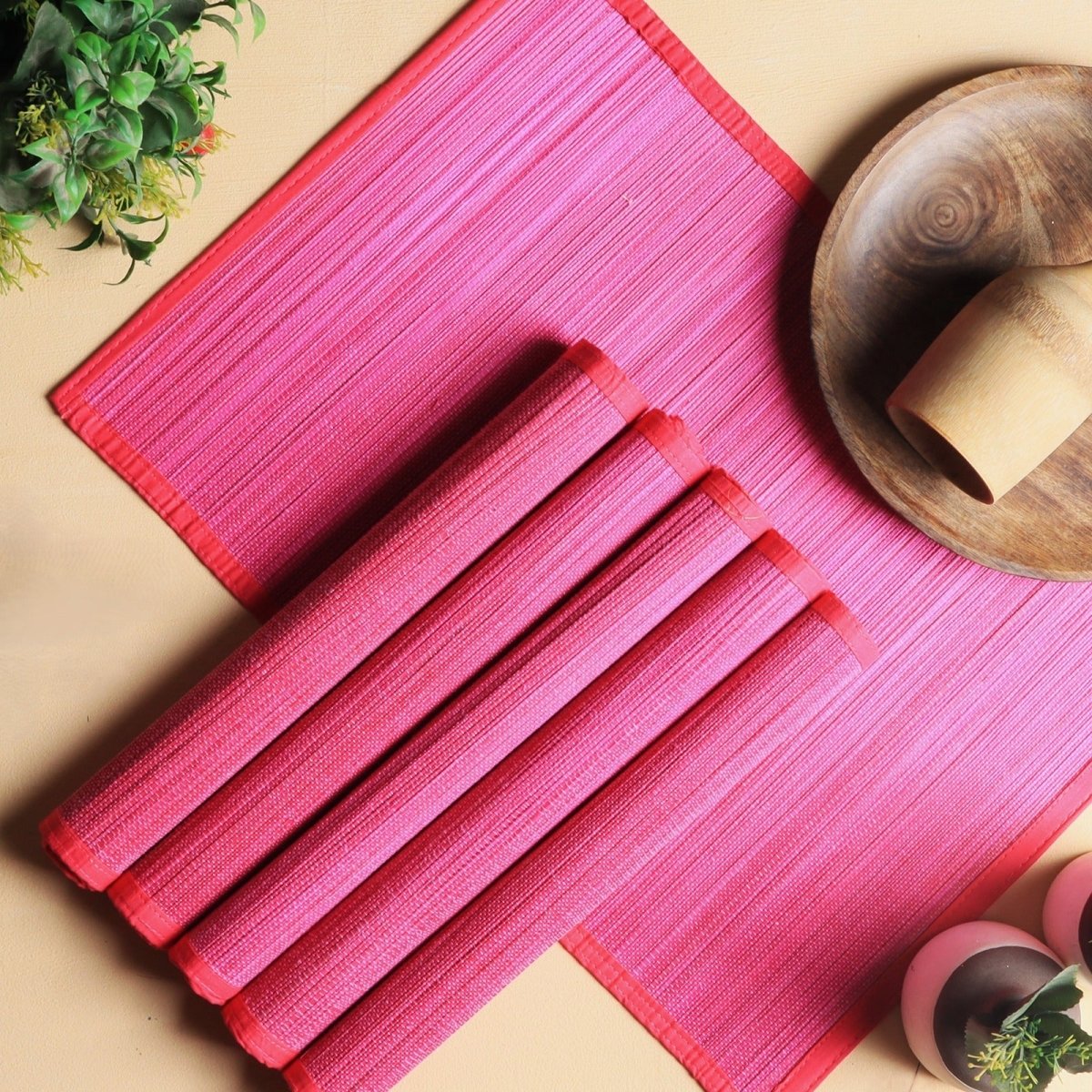 Handmade Bamboo Plain Placemats – Set of 6 | Verified Sustainable by Brown Living™