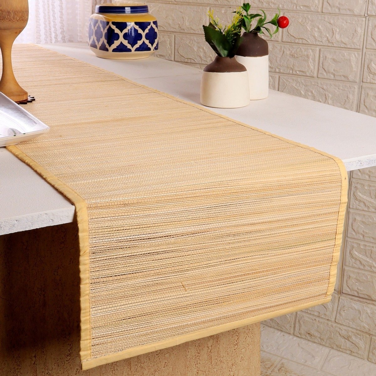 Handmade Bamboo Plain Table Runner | Verified Sustainable by Brown Living™