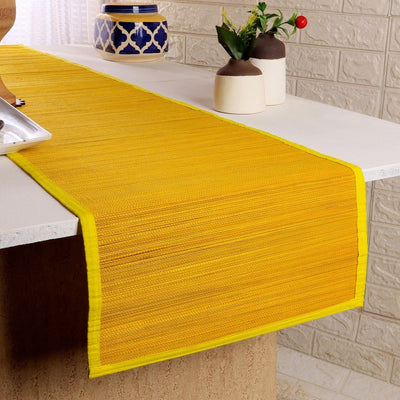 Handmade Bamboo Plain Table Runner – Table Linens on Brown Living™. SKU: SK - BTR - RG - 01 - YL. Img 9.