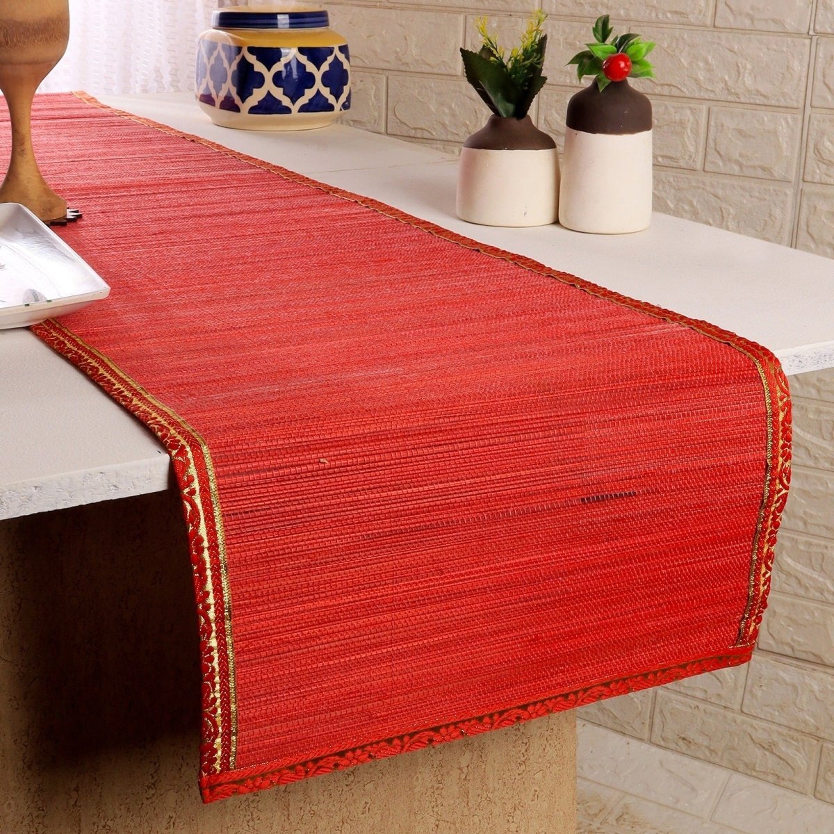 Handmade Bamboo Plain Table Runner | Verified Sustainable by Brown Living™